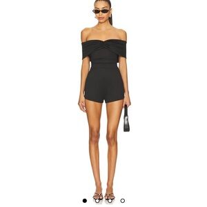 Elegant Black Off-Shoulder Romper